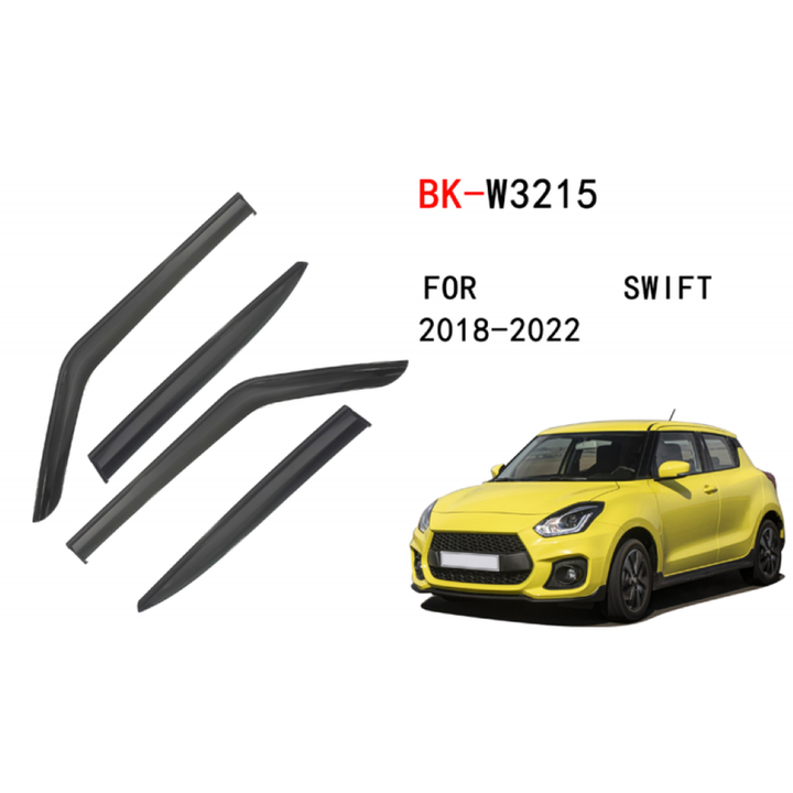Car Craft Compatible With Maruti Suzuki Swift 2018-2022 Rain Shine Side Window Wind Deflectors Rain Sun Guard Door Visor Doorvisor Deflector Visor Shades Ventvisor Strip CC-7742 - CAR CRAFT INDIA