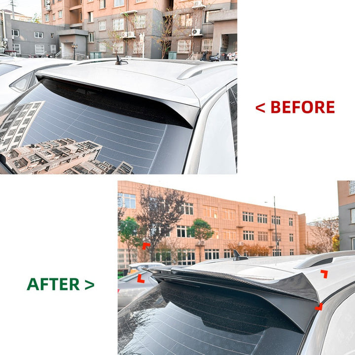 Car Craft Compatible With Volkwagen T Roc 2017+ Rear Trunk Boot Roof Wing Lip Spoiler Splitter Skirts Zst-962 Glossy Black