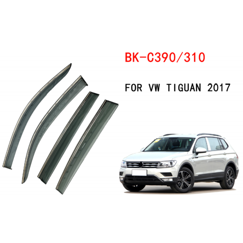 Car Craft Compatible With Volkswagen Vw Tiguan 2017+ Rain Shine Side Window Wind Deflectors Rain Sun Guard Door Visor Doorvisor Deflector Visor Shades Ventvisor Strip CC-7775 - CAR CRAFT INDIA