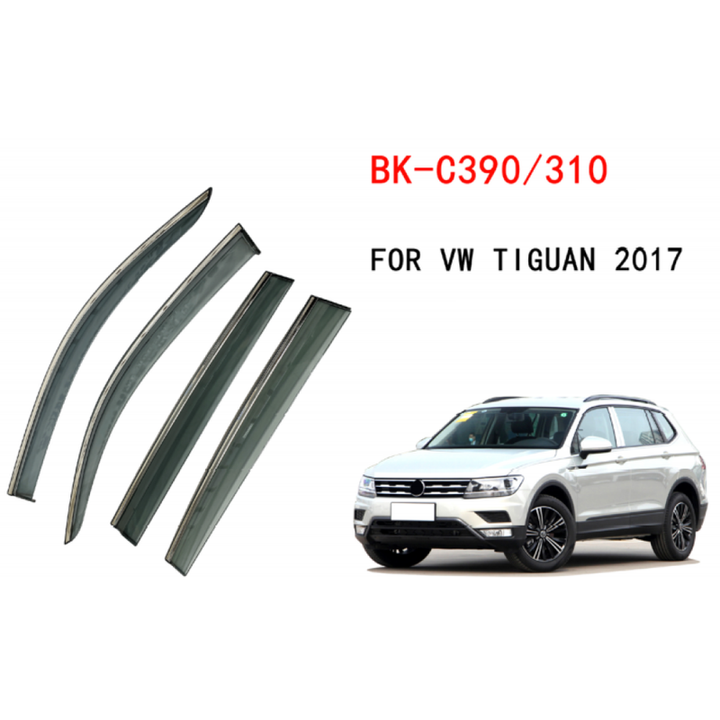 Car Craft Compatible With Volkswagen Vw Tiguan 2017+ Rain Shine Side Window Wind Deflectors Rain Sun Guard Door Visor Doorvisor Deflector Visor Shades Ventvisor Strip CC-7775 - CAR CRAFT INDIA