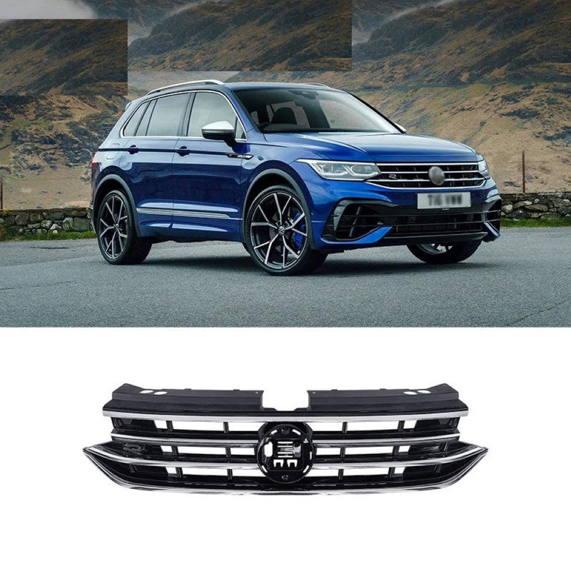 Car Craft Compatible With Vw Volkswagen Tiguan 2021-2023 Upgrade Facelift Convert To R Line Style Front Bumper Show Grill