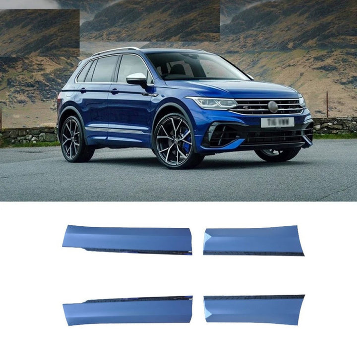 Car Craft Compatible With Vw Volkswagen Tiguan 2021-2023 Upgrade Facelift Convert To R Line Style Front Door Trim Cover Panel Skirst