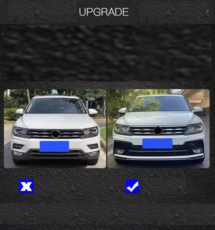Car Craft Compatible With Vw Volkswagen Tiguan 2016-2019 Upgrade Facelift Convert To R Line Style Front Bumper Show Grill