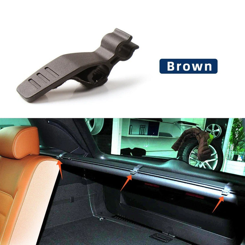 Car Craft Compatible With Vw Volkswagen Touareg 2011-2018 Car Trunk Shade Luggage Curtain Tray Cover Blind Repair Hook Vehicle Fixing Clip Modern Replaceable 7p6898773jk1 Brown CC-8971