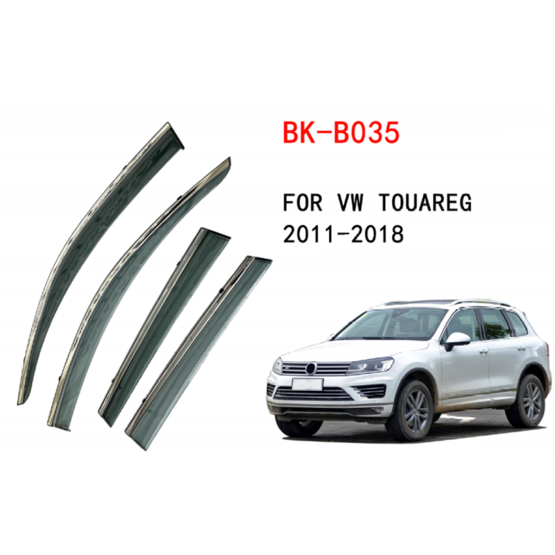 Car Craft Compatible With Volkswagen Vw Touareg 2011+ Rain Shine Side Window Wind Deflectors Rain Sun Guard Door Visor Doorvisor Deflector Visor Shades Ventvisor Strip CC-7774 - CAR CRAFT INDIA