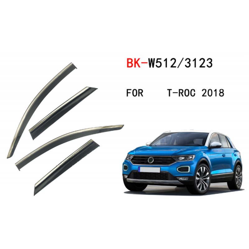 Car Craft Compatible With Volkswagen Vw T-roc T-rock 2018+ Rain Shine Side Window Wind Deflectors Rain Sun Guard Door Visor Doorvisor Deflector Visor Shades Ventvisor Strip CC-7780 - CAR CRAFT INDIA