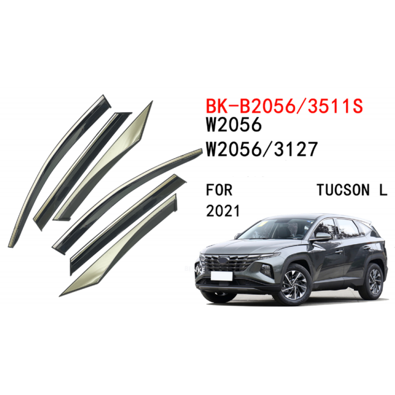 Car Craft Compatible With Hyundai Tucson 2021+ Rain Shine Side Window Wind Deflectors Rain Sun Guard Door Visor Doorvisor Deflector Visor Shades Ventvisor Strip CC-7698 - CAR CRAFT INDIA