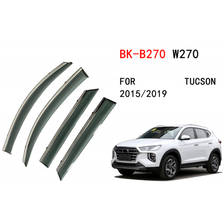 Car Craft Compatible With Hyundai Tucson 2015-2019 Rain Shine Side Window Wind Deflectors Rain Sun Guard Door Visor Doorvisor Deflector Visor Shades Ventvisor Strip CC-7697 - CAR CRAFT INDIA