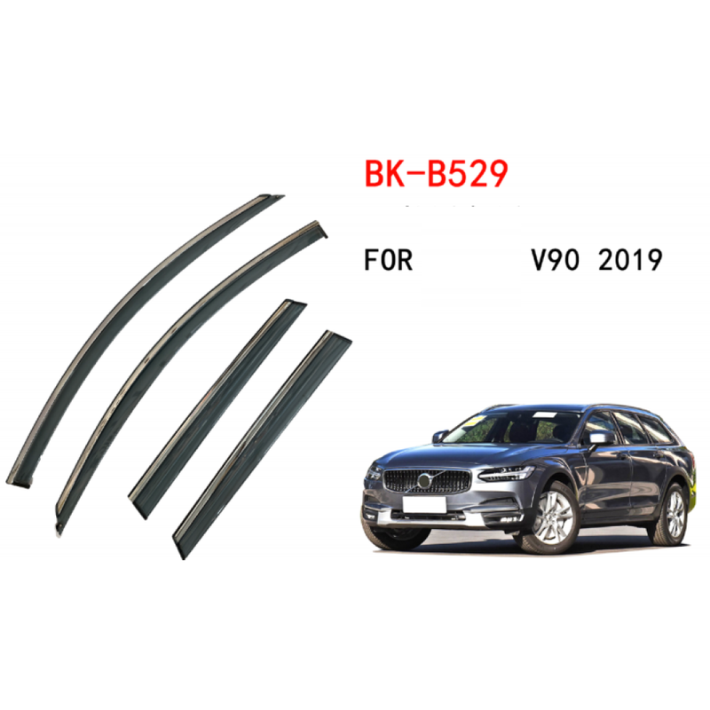 Car Craft Compatible With Volvo V90 2019+ Rain Shine Side Window Wind Deflectors Rain Sun Guard Door Visor Doorvisor Deflector Visor Shades Ventvisor Strip Usa CC-7783 - CAR CRAFT INDIA