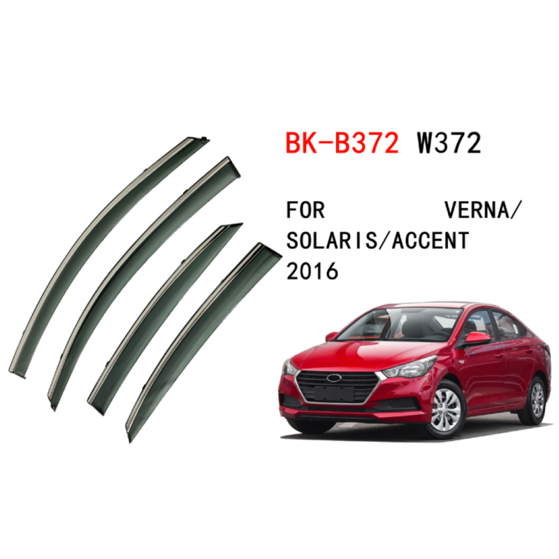 Car Craft Compatible With Hyundai Verna 2017-2022 Rain Shine Side Window Wind Deflectors Rain Sun Guard Door Visor Doorvisor Deflector Visor Shades Ventvisor Strip CC-7702 - CAR CRAFT INDIA