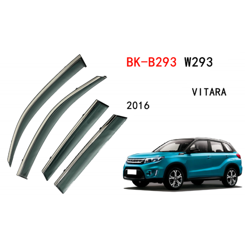 Car Craft Compatible With Maruti Suzuki Grand Vitara Breeza 2016+ Rain Shine Side Window Wind Deflectors Rain Sun Guard Door Visor Doorvisor Deflector Visor Shades Ventvisor Strip CC-7745 - CAR CRAFT INDIA