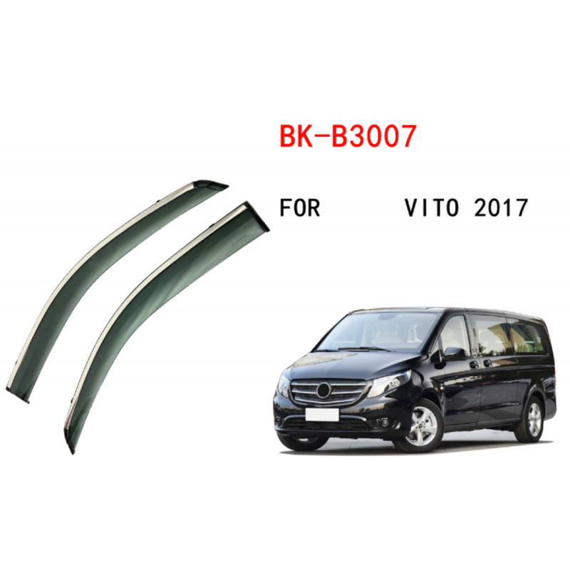 Car Craft Compatible With Mercedes Vito 2017+ Rain Shine Side Window Wind Deflectors Rain Sun Guard Door Visor Doorvisor Deflector Visor Shades Ventvisor Strip Usa CC-7715 - CAR CRAFT INDIA