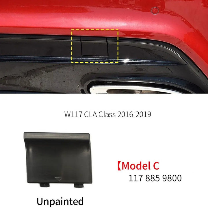 Car Craft Compatible With Mercedes Benz Cla W117 X117 2014-2019 Rear Bumper Tow Hook Towing Tochan Trailer Cover 1178859800 Unpainted C - CAR CRAFT INDIA