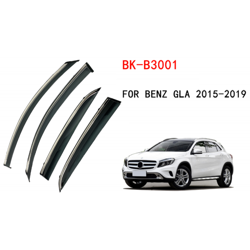 Car Craft Compatible With Mercedes Gla W156 2015-2019 Rain Shine Side Window Wind Deflectors Rain Sun Guard Door Visor Doorvisor Deflector Visor Shades Ventvisor Strip CC-7733 - CAR CRAFT INDIA