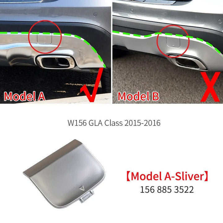 Car Craft Compatible With Mercedes Benz Gla W156 X156 2014-2016 Rear Bumper Tow Hook Towing Tochan Trailer Cover 1568853522 A Silver - CAR CRAFT INDIA