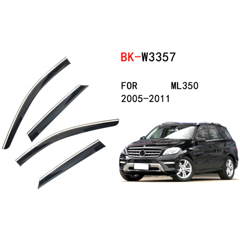 Car Craft Compatible With Mercedes Ml Gle W166 2012-2019 Rain Shine Side Window Wind Deflectors Rain Sun Guard Door Visor Doorvisor Deflector Visor Shades Ventvisor Strip CC-7717 - CAR CRAFT INDIA