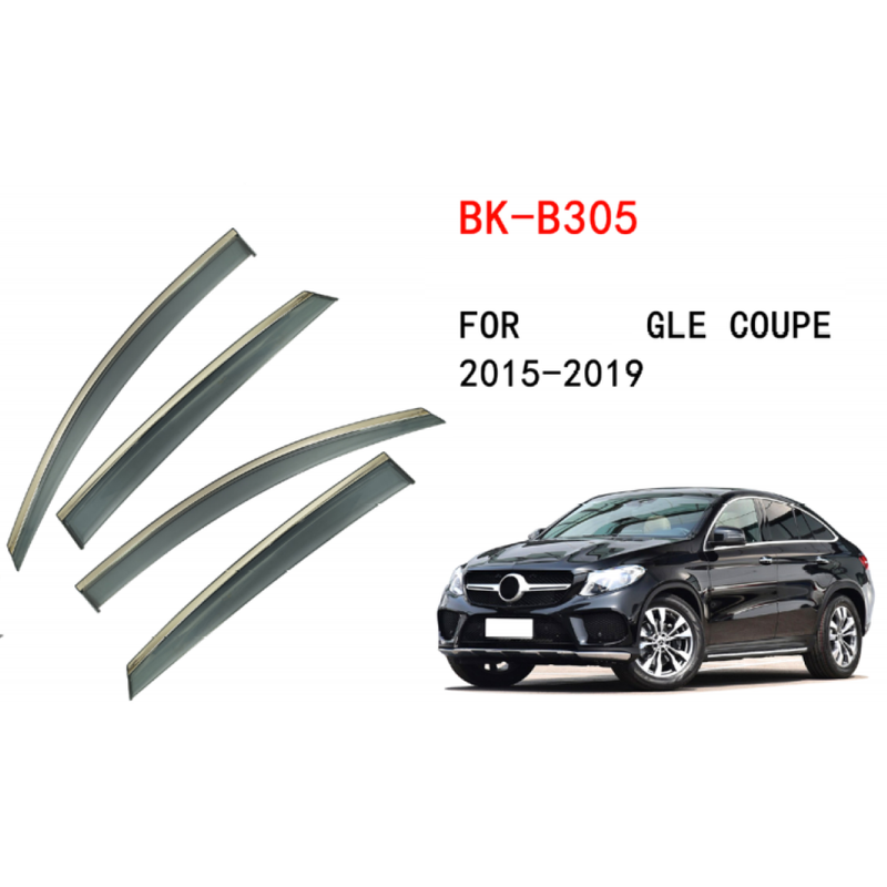 Car Craft Compatible With Mercedes Gle W166 C292 Coupe 2015-2019 Rain Shine Side Window Wind Deflectors Rain Sun Guard Door Visor Doorvisor Deflector Visor Shades Ventvisor Strip CC-7719 - CAR CRAFT INDIA
