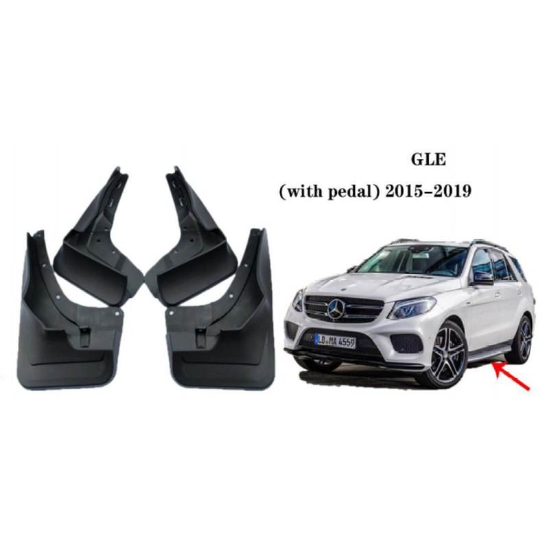 Car Craft Compatible With Mercedes Benz Gle W166 2015-2019 With Pedal Car Tyre Mudflaps Mud Flap Mud Guard Fender Splash Guard Mb2023 CC-7478 - CAR CRAFT INDIA
