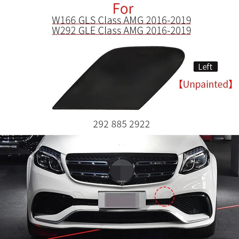 Car Craft Compatible With Mercedes Benz Gle Gls W166 W292 2016-2019 Amg Front Bumper Tow Hook Towing Tochan Trailer Cover 2928852922 2928854922 Unpainted Left - CAR CRAFT INDIA