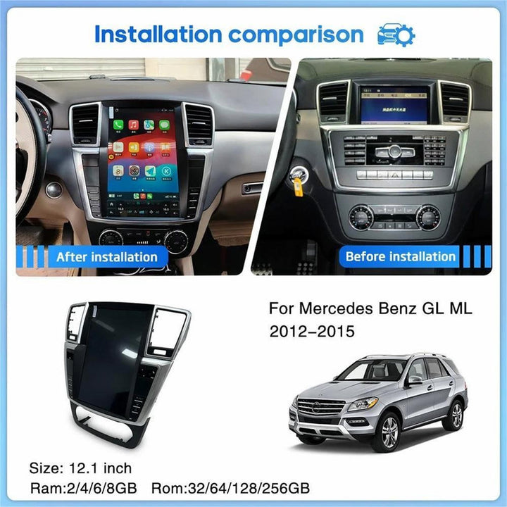 Car Craft Compatible With Mercedes Ml Gl W166 X166 2012-2016 Android Multimedia Infotainment Touchscreen Dvd Player Wireless Carplay Android Auto 4gb +64gb Tesla Style