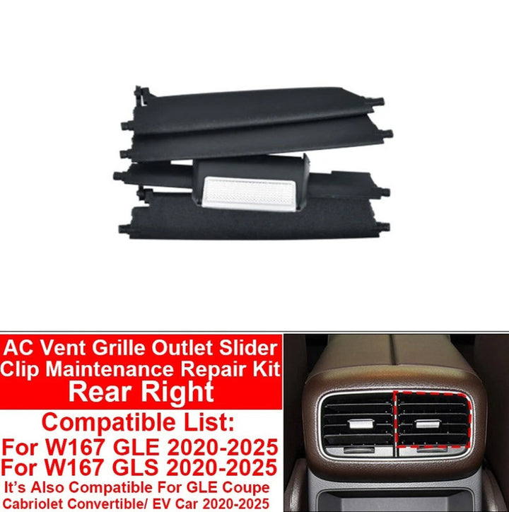 Car Craft Compatible With Mercedes Benz Gle Gls W167 2019-2025 Car Dashboard Ac Vent Grille Outlet Clip Slider Trim Repair Kit 1678301600-hr Rear Right