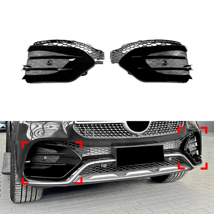 Car Craft Compatible With Mercedes Benz Gle Class W167 2019-2023 Amg Line Front Bumper Fog Lamp Light Grill Cover Frame Zst-920