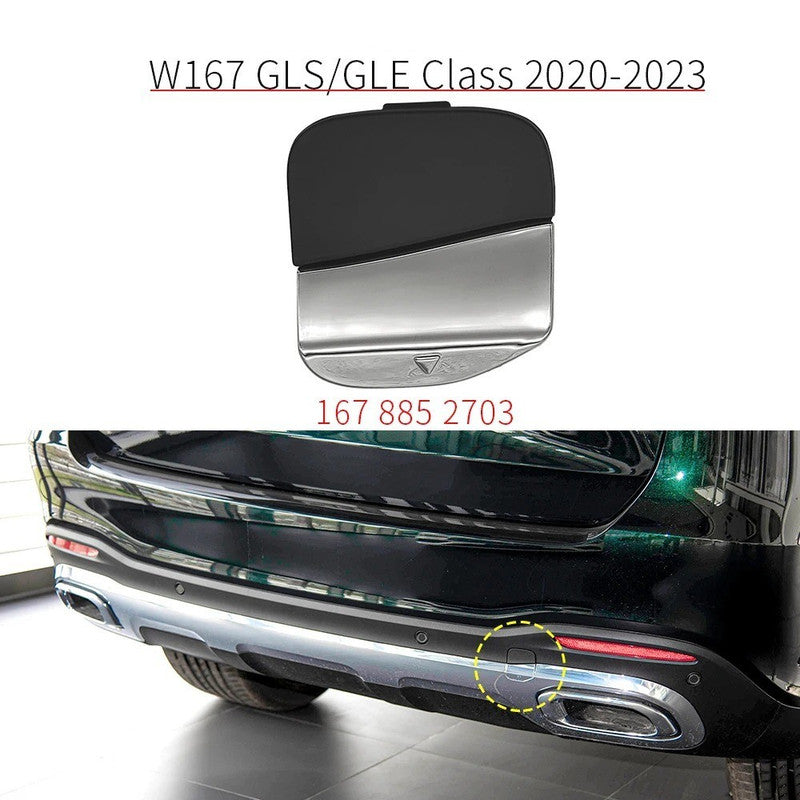 Car Craft Compatible With Mercedes Benz Gls Gle W167 X167 2020-2023 Rear Bumper Tow Hook Towing Tochan Trailer Cover 1678852703 1678800000 Unpainted - CAR CRAFT INDIA