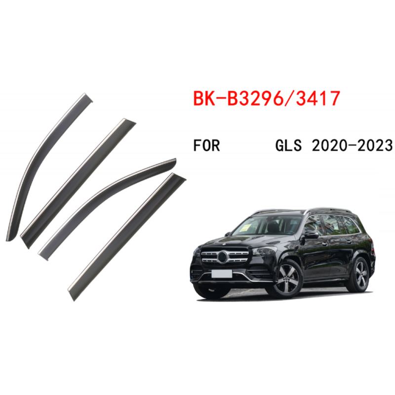 Car Craft Compatible With Mercedes Gls W167 2020+ Rain Shine Side Window Wind Deflectors Rain Sun Guard Door Visor Doorvisor Deflector Visor Shades Ventvisor Strip CC-7714 - CAR CRAFT INDIA