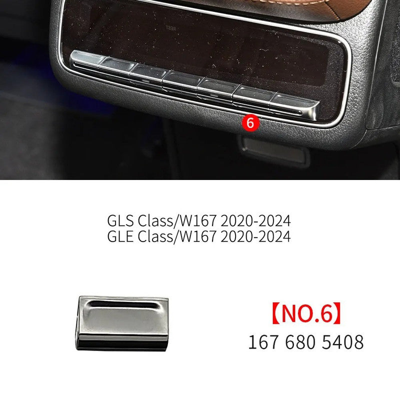 Car Craft Compatible With Mercedes Benz Gls Gle W167 X167 2020-2025 Car Rear Air Ac Conditioner Button Outlet Adjustment Switch Button Cover 1676805408-6 Ac Button 6 - CAR CRAFT INDIA