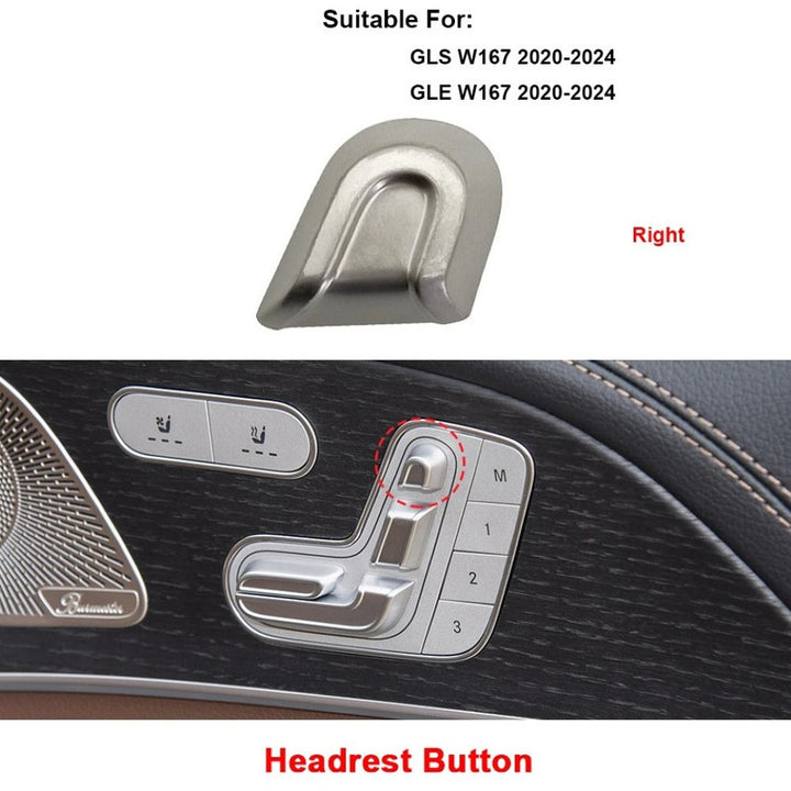 Car Craft Compatible With Mercedes Benz Gls Gle W167 X167 2020-2025 Car Seat Adjustment Switch Button Headrest Button Cover 1679059100-1 Right 1 - CAR CRAFT INDIA