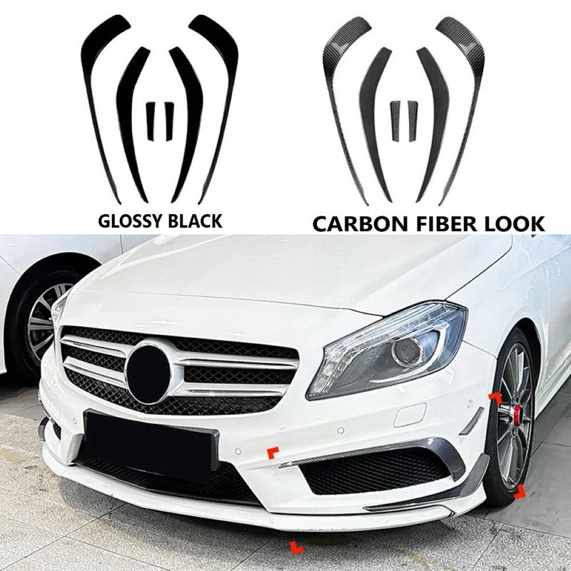 Car Craft Compatible With Mercedes Benz A Class W176 2013-2015 Amg Front Bumper Lip Skirt Splitter Spoiler Zst-879 Carbon Fiber Look