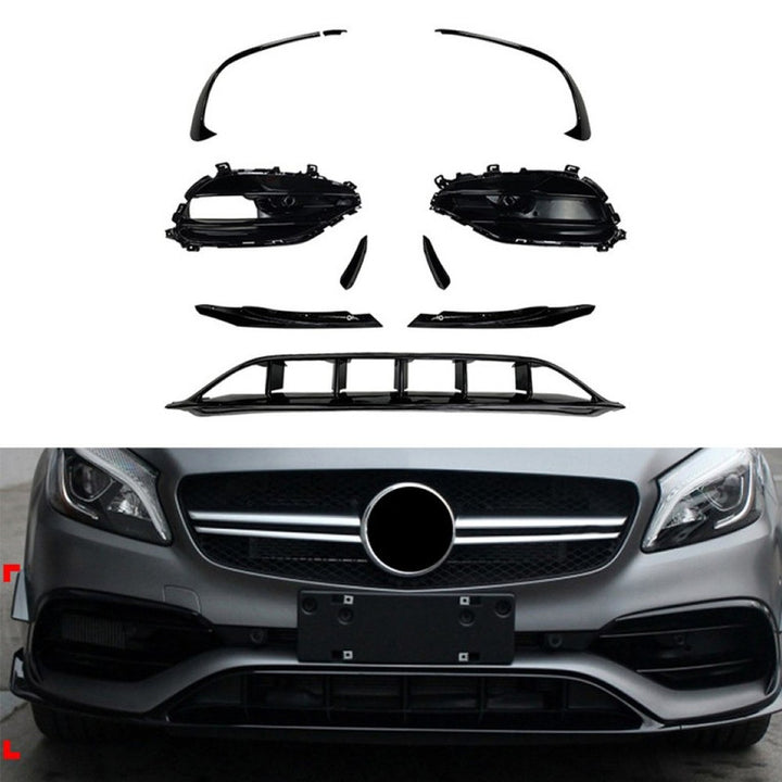 Car Craft Compatible With Mercedes Benz A Class W176 Lci 2016-2018 Amg Front Bumper Lip Skirt Splitter Spoiler Zst-166 Usa