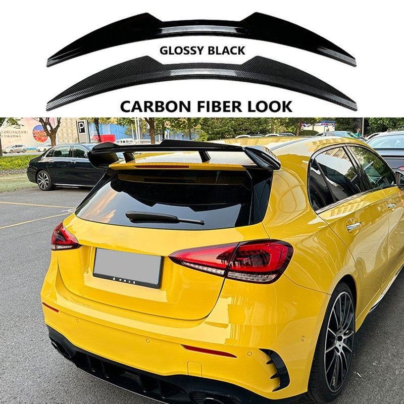 Car Craft Compatible With Mercedes Benz A Class W177 2018+ Amg Hatchback Rear Trunk Boot Roof Wing Lip Spoiler Splitter Skirts Zst-553 Carbon Fiber Look