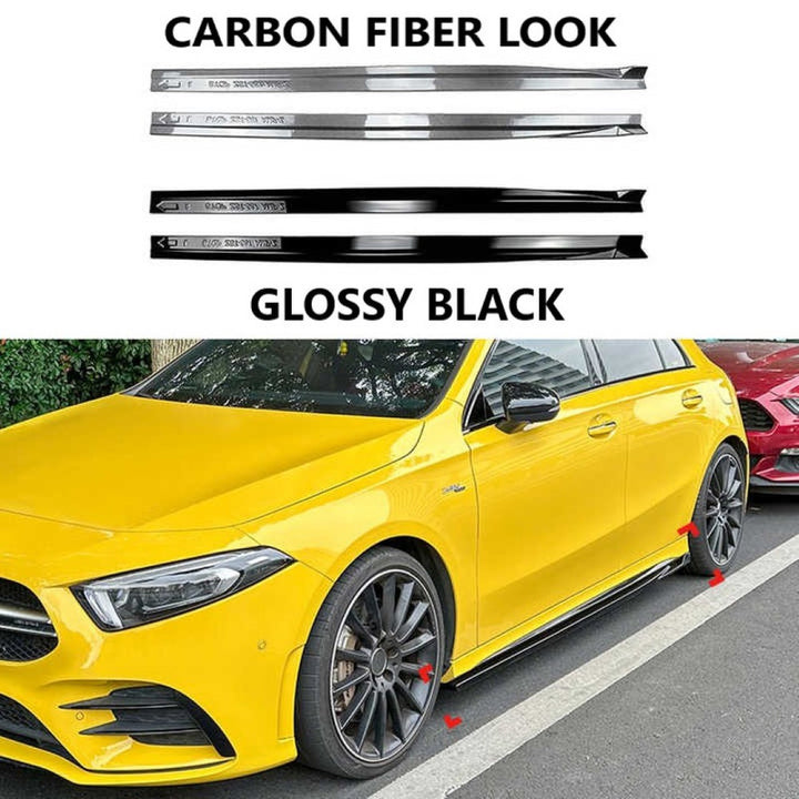 Car Craft Compatible With Mercedes Benz A Class W177 2018+ Hatchback Amg Side Skirts Splitter Running Board Zst-568 Glossy Black