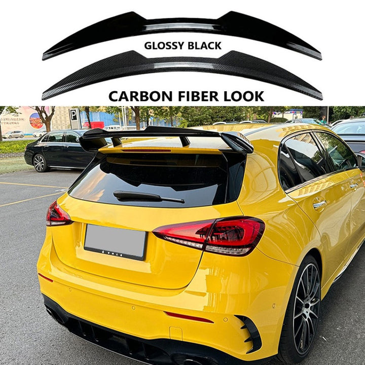 Car Craft Compatible With Mercedes Benz A Class W177 2018+ Amg Hatchback Rear Trunk Boot Roof Wing Lip Spoiler Splitter Skirts Zst-553 Glossy Black