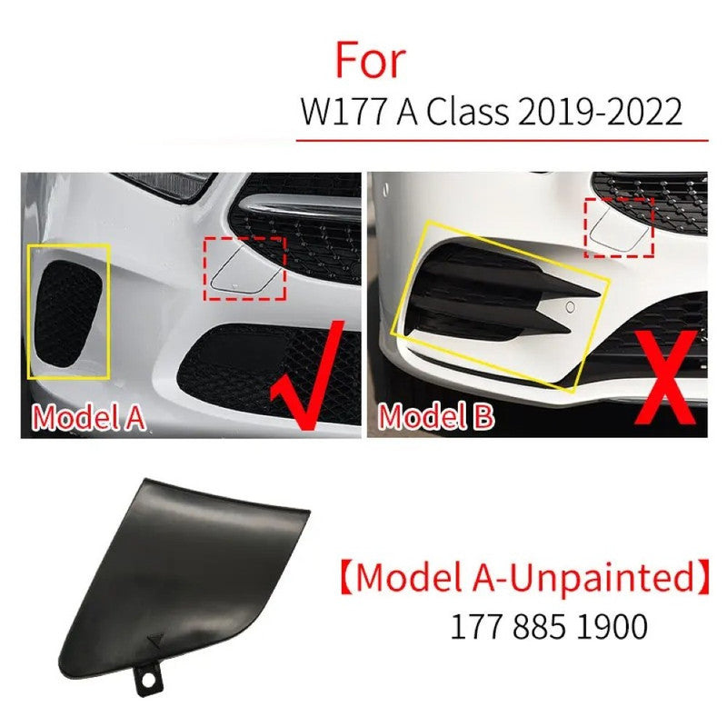 Car Craft Compatible With Mercedes Benz A Class W177 2019-2022 Front Bumper Tow Hook Towing Tochan Trailer Cover 1778851900 Unpainted A - CAR CRAFT INDIA