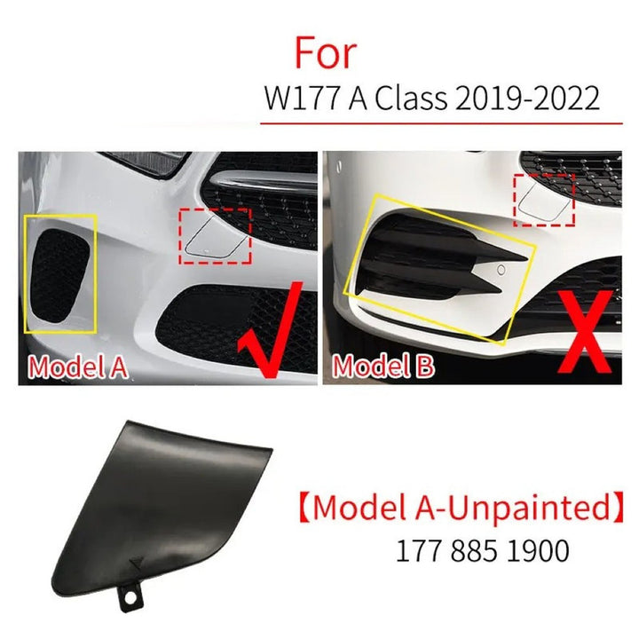 Car Craft Compatible With Mercedes Benz A Class W177 2019-2022 Front Bumper Tow Hook Towing Tochan Trailer Cover 1778851900 Unpainted A - CAR CRAFT INDIA
