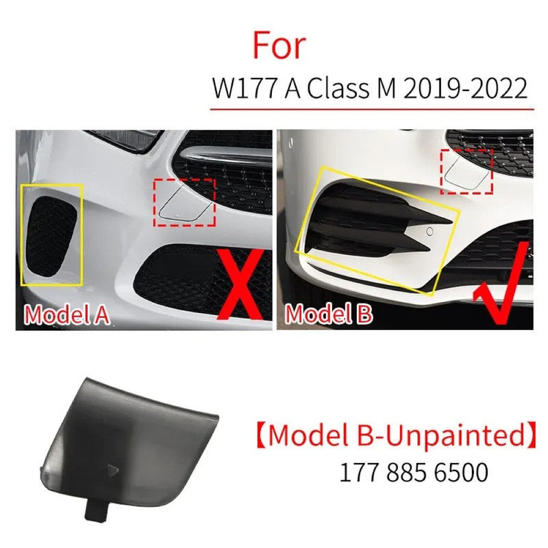 Car Craft Compatible With Mercedes Benz A Class W177 2019-2022 Front Bumper Tow Hook Towing Tochan Trailer Cover 1778856500 Unpainted B - CAR CRAFT INDIA