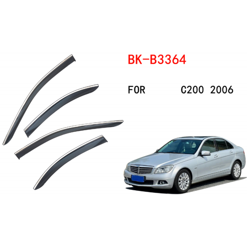 Car Craft Compatible With Mercedes C Class W204 2007-2009 Rain Shine Side Window Wind Deflectors Rain Sun Guard Door Visor Doorvisor Deflector Visor Shades Ventvisor Strip CC-7723 - CAR CRAFT INDIA