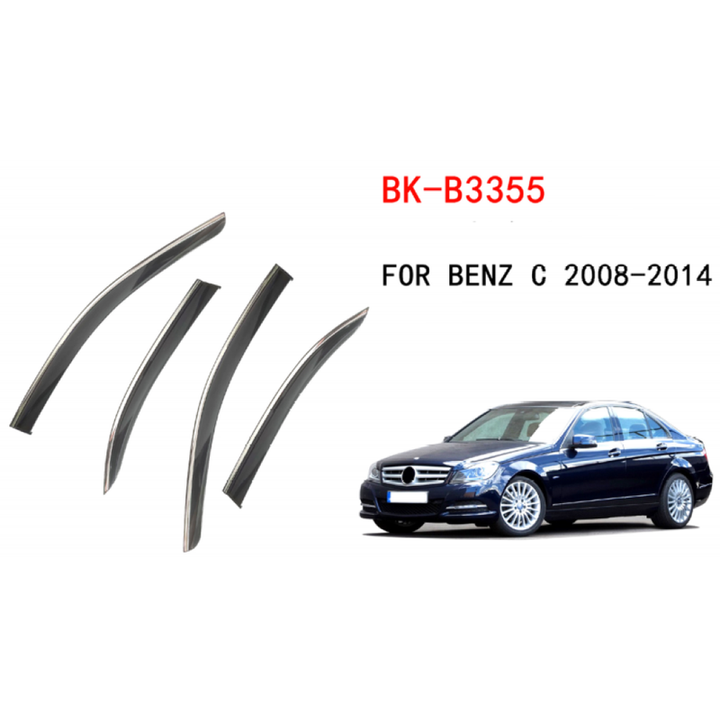 Car Craft Compatible With Mercedes C Class W204 Lci 2010-2014 Rain Shine Side Window Wind Deflectors Rain Sun Guard Door Visor Doorvisor Deflector Visor Shades Ventvisor Strip CC-7724 - CAR CRAFT INDIA