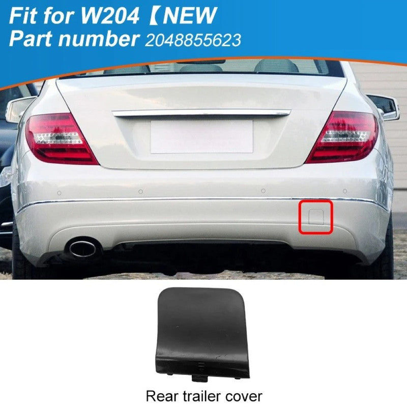Car Craft Compatible With Mercedes Benz C Class W204 2007-2011 Rear Bumper Tow Hook Towing Tochan Trailer Cover 2048855623 Unpainted - CAR CRAFT INDIA