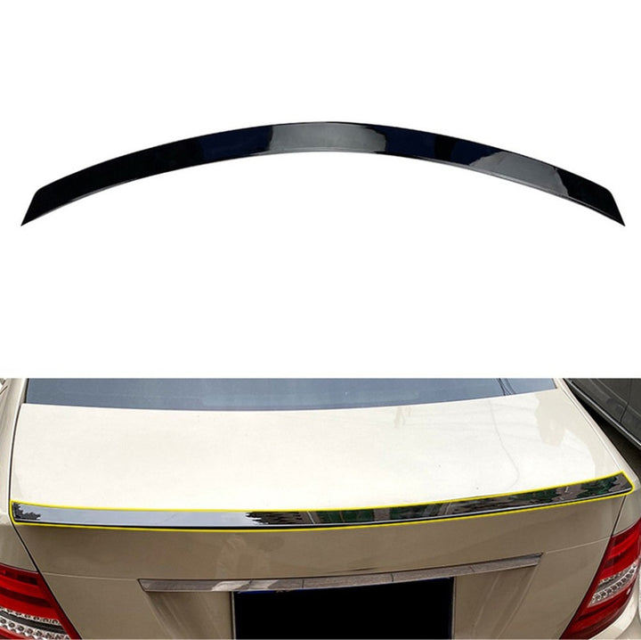 Car Craft Compatible With Mercedes Benz C Class W204 2007-2014 Rear Boot Trunk Wing Lip Spoiler Glossy Black Zst Amg Style