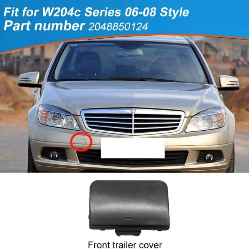 Car Craft Compatible With Mercedes Benz C Class W204 2007-2011 Front Bumper Tow Hook Towing Tochan Trailer Cover 2048850124-1 Unpainted - CAR CRAFT INDIA