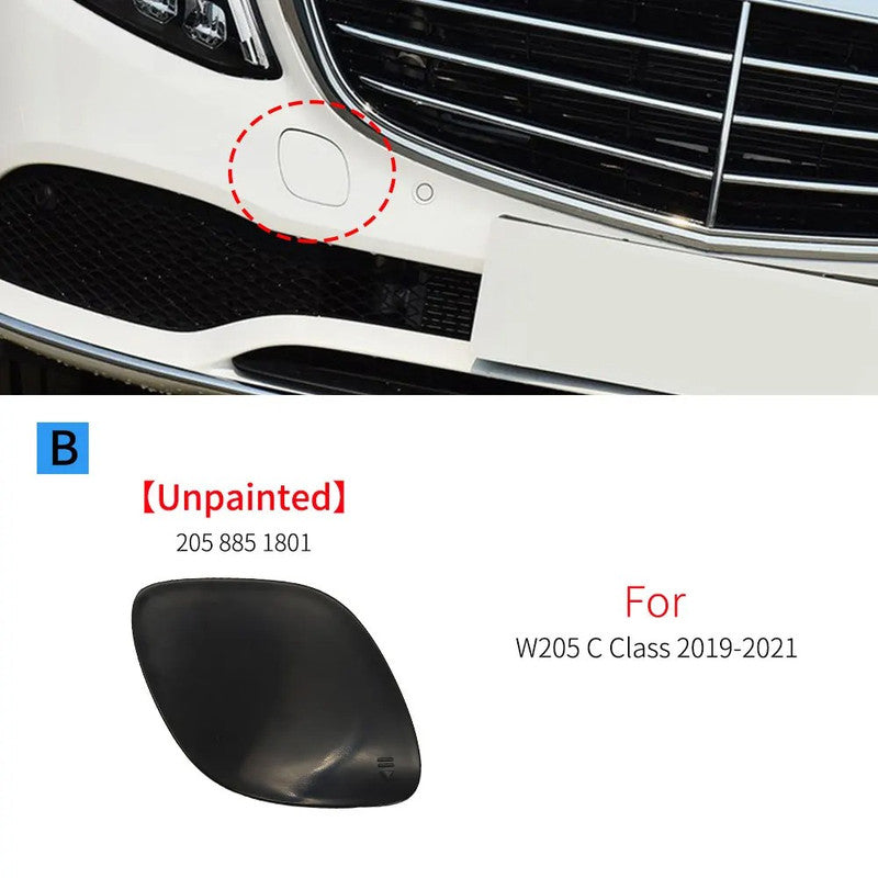 Car Craft Compatible With Mercedes Benz C Class W205 Lci 2019-2023 Front Bumper Tow Hook Towing Tochan Trailer Cover 2058851801 Unpainted - CAR CRAFT INDIA