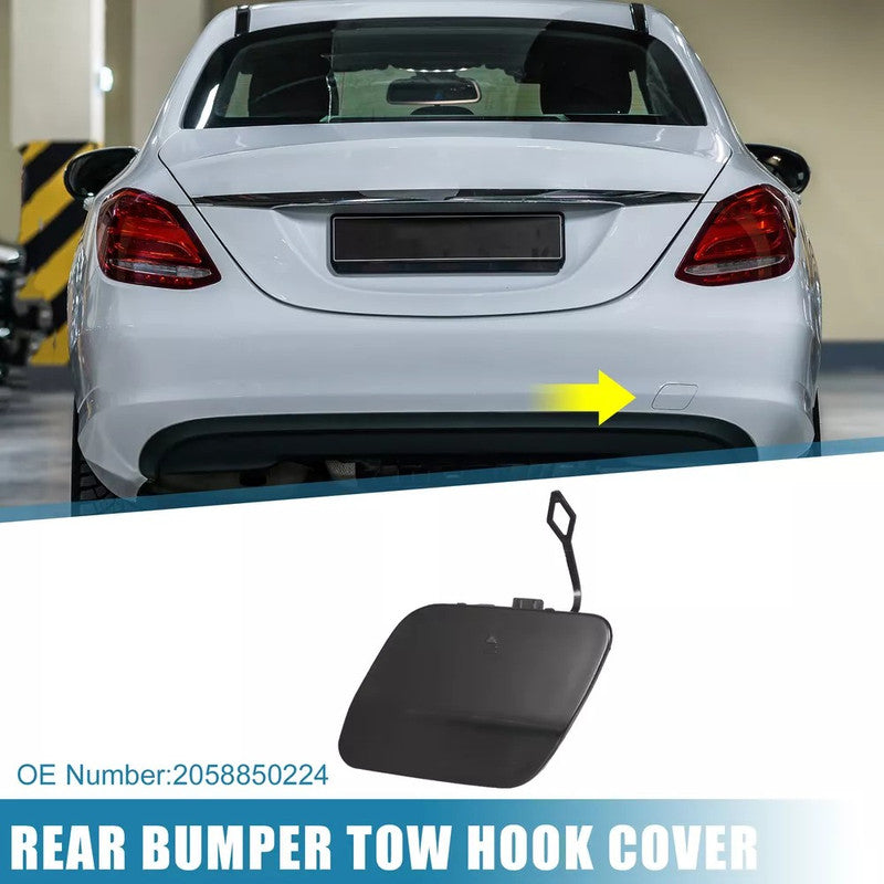 Car Craft Compatible With Mercedes Benz C Class W205 2015-2019 Rear Bumper Tow Hook Towing Tochan Trailer Cover 2058830224 Unpainted - CAR CRAFT INDIA