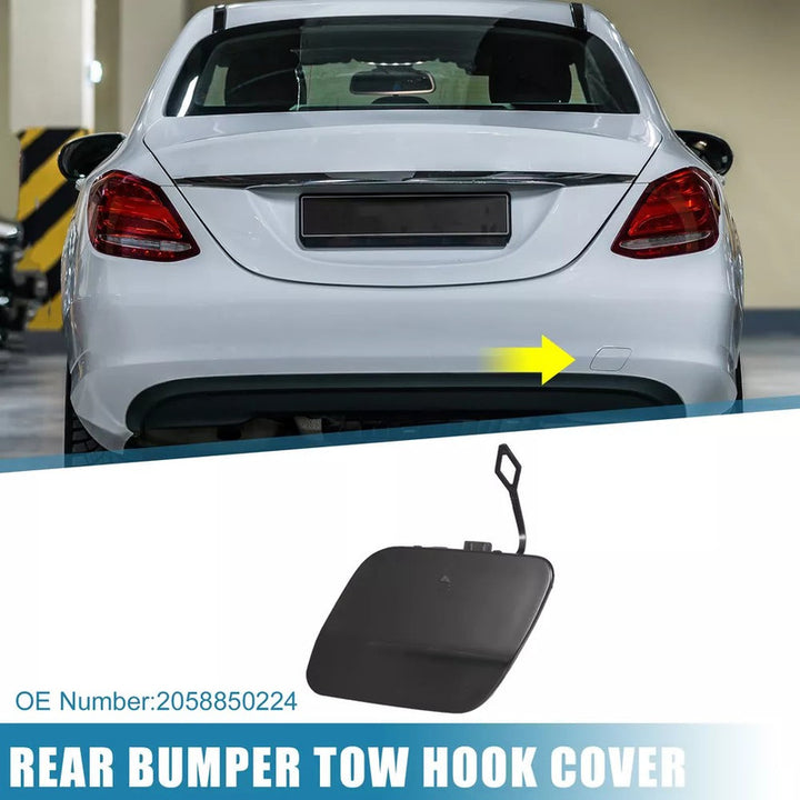 Car Craft Compatible With Mercedes Benz C Class W205 2015-2019 Rear Bumper Tow Hook Towing Tochan Trailer Cover 2058830224 Unpainted - CAR CRAFT INDIA