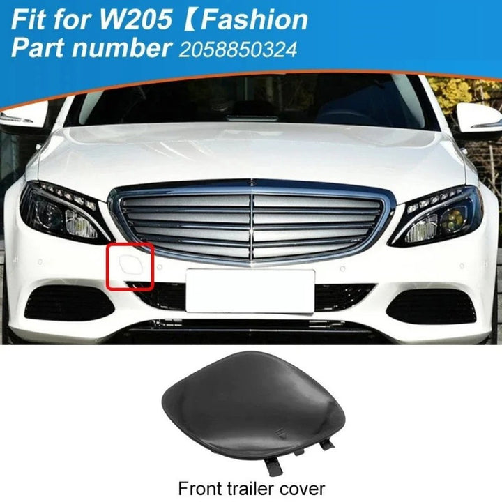Car Craft Compatible With Mercedes Benz C Class W205 2015-2019 Front Bumper Tow Hook Towing Tochan Trailer Cover 2058850324 Unpainted - CAR CRAFT INDIA