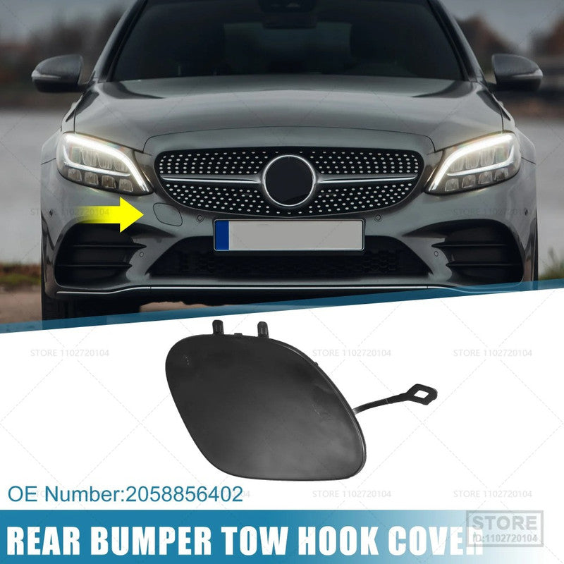Car Craft Compatible With Mercedes Benz C Class W205 Lci 2019-2023 Amg Sport Front Bumper Tow Hook Towing Tochan Trailer Cover 2058856402 Unpainted - CAR CRAFT INDIA