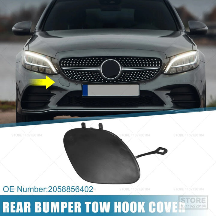 Car Craft Compatible With Mercedes Benz C Class W205 Lci 2019-2023 Amg Sport Front Bumper Tow Hook Towing Tochan Trailer Cover 2058856402 Unpainted - CAR CRAFT INDIA