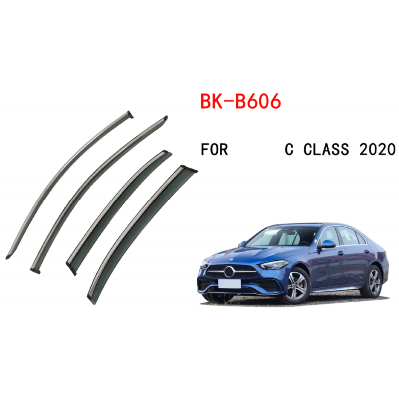 Car Craft Compatible With Mercedes C Class W206 2024+ Rain Shine Side Window Wind Deflectors Rain Sun Guard Door Visor Doorvisor Deflector Visor Shades Ventvisor Strip CC-7727 - CAR CRAFT INDIA